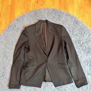 Theory Black Wool One Button Blazer Size 8